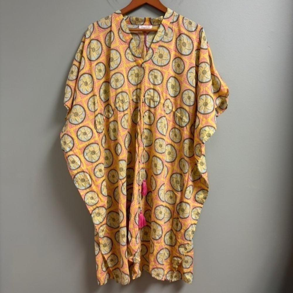 Fragonard Parfumeur‎ Boho Tunic Top Beach Coverup Flowy One Size Art Resort Boho